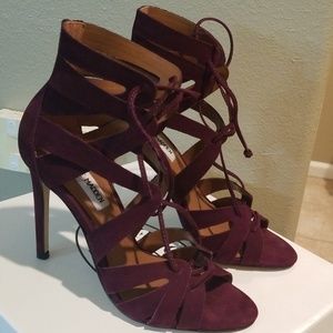 NEW Steve Madden Bae Wine Lace Up Heels